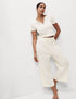 Marks & Spencer "Cropped Cotton Blend Waffle Henley Pyjama Set"